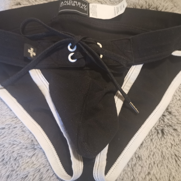Andrew Christian Show-It Football Brief Black S - Picture 2 of 7